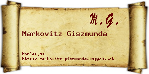 Markovitz Giszmunda névjegykártya